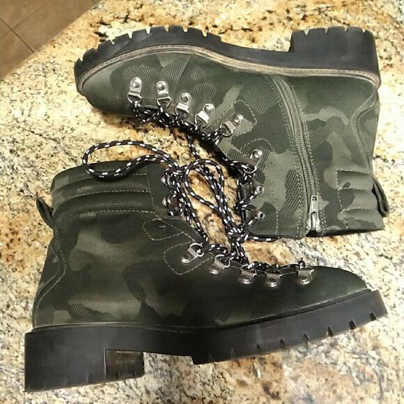 STEVE MADDEN GEIGER LACE UP COMBAT BOOTS SIZE 8.5 M Olive - Picture 7 of 13